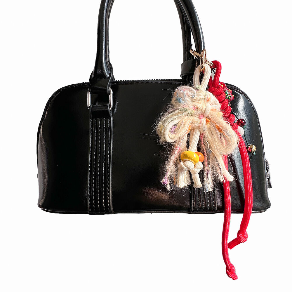 Simple Series Casual Bow Knot Twist Christmas Tassel Mixed Color Woven Rope Bag Charms h5Picture3