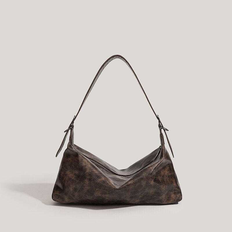 Casual Style Metal Hardware Solid Color Premium Quality Pu Women's East-West Shoulder Bags h5Picture2