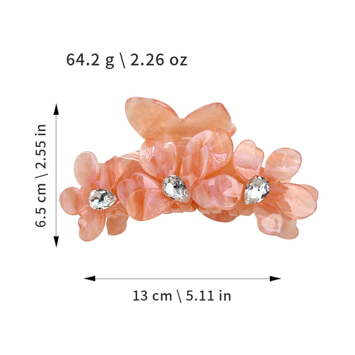 Simple Series Dagelijkse Bloem Effen Kleur Verloop Kleur Acetaat Strass Haarclips Afbeelding3
