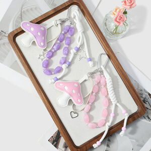Simple Series Daily Solid Color Beads Woven Resin Bag Charms h5 Picture4