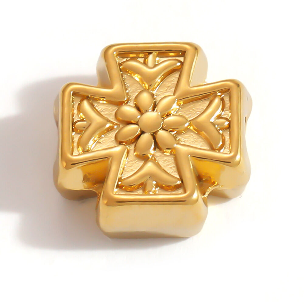 Serie Semplice Fai Da Te, Cuore Distanziatore Di Forma Irregolare In Acciaio Inossidabile Impermeabile Color Oro h5 Immagine4