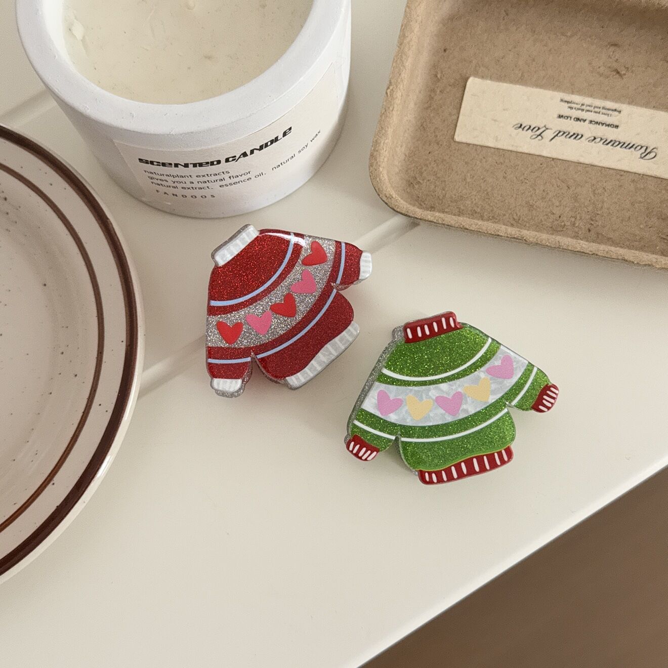 Etnische Serie Schattige Hartjes Effen Kleur Cartoon Kerst Pvc Haarklauwen h5 Afbeelding3