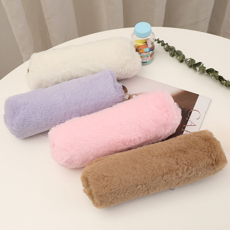 Simple Series Daily Imitation Fur Solid Color Pen Pouches h5Picture3