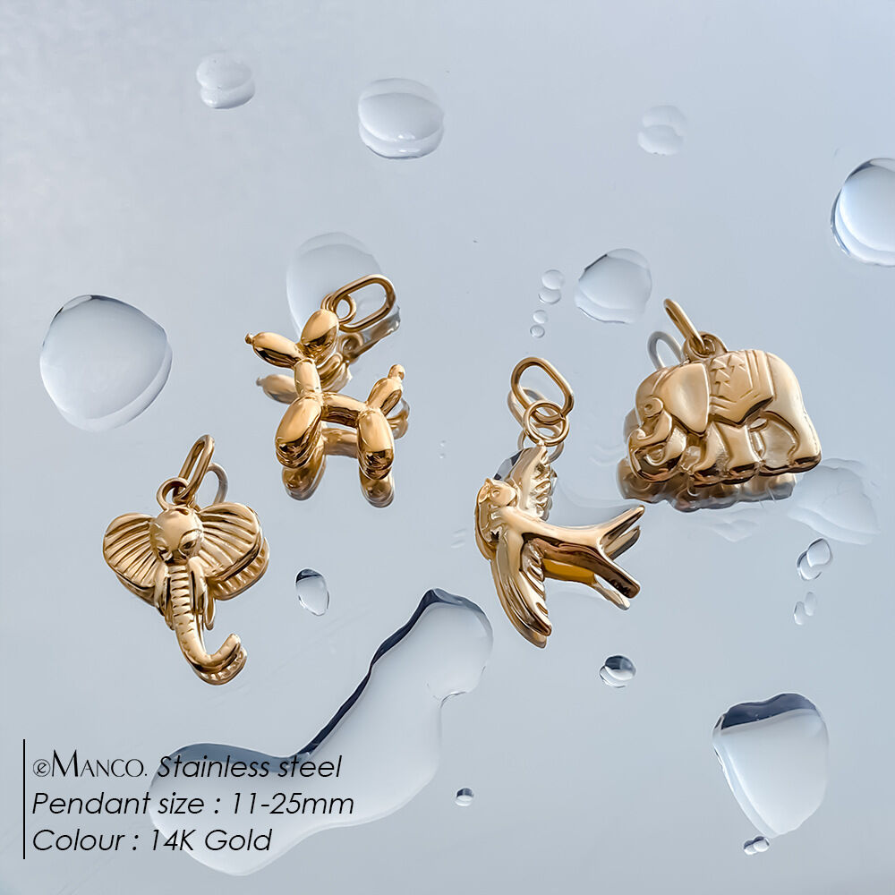 Romantische DIY-Anhänger in Schlangenform aus Edelstahl, wasserdicht, goldfarben Bild5