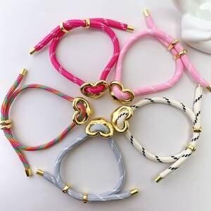 Simple Series Simple Heart Ellipse Shape Rope Women's Braided Bracelets h5 Picture3