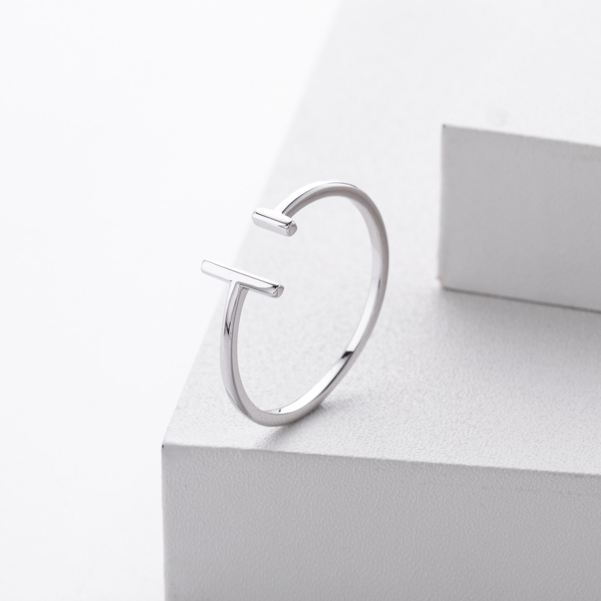 Bagues Pour Femmes En Argent Sterling 925 De Forme Irrégulière, Collection Simple Series, Couleur Argent. Image2
