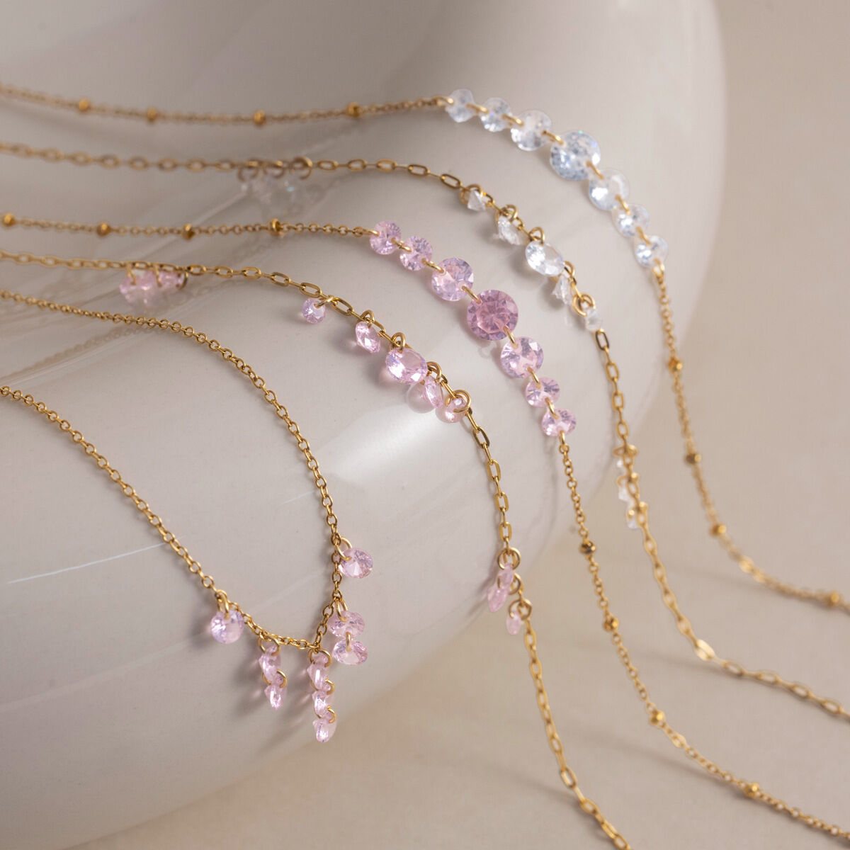 Collares Colgantes De Lujo Para Mujer, Elegantes, Con Borlas, De Acero Inoxidable, Resistentes Al Agua Y Color Dorado. Imagen4