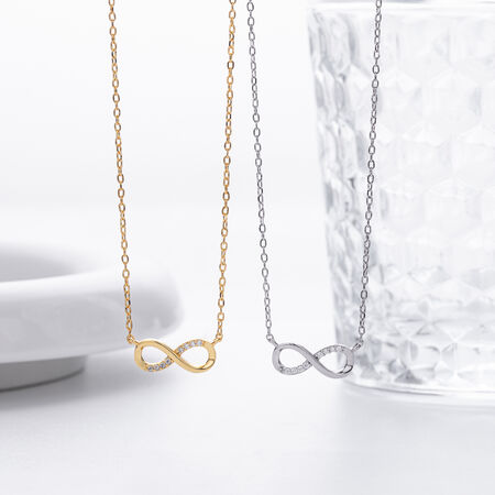 Simple Series Daily Infinity Rhodium Plating Women's 925 Sterling Silver Color Necklaces 2