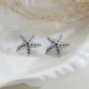 Romantic Series Daily Star Starfish Stainless Steel Waterproof Gold Color Stud Earrings h5 Picture4