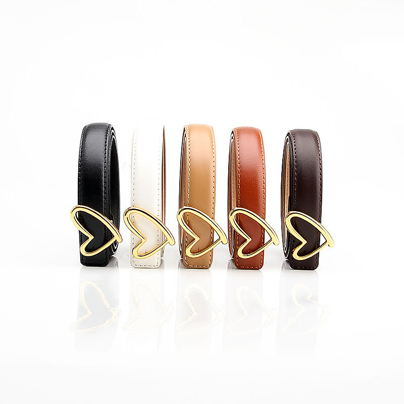 Simple Series Daily Heart Solid Color Pu Leather Belt h5 Picture2