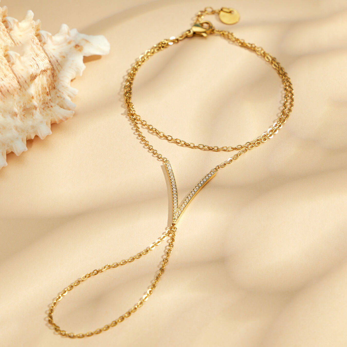 Bracelet Chaîne Pour Femme Simple Series Daily Chain En Acier Inoxydable Étanche Couleur Or h5 Image3