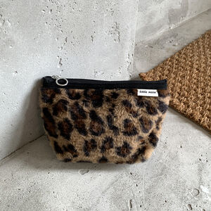 Simple Series Retro Leopard Print Imitation Fur Makeup Bags h5