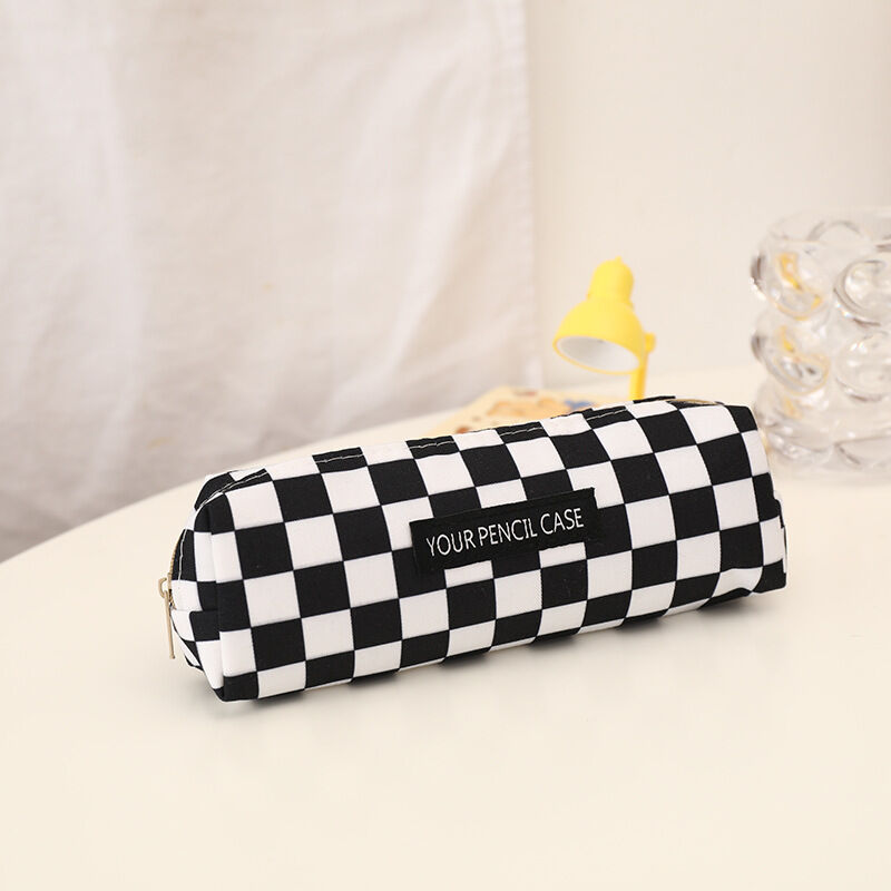 Estuches Para Bolígrafos De Tela Sencilla, Estilo Casual, Con Estampado De Letras Y Cuadros, En Colores Variados.