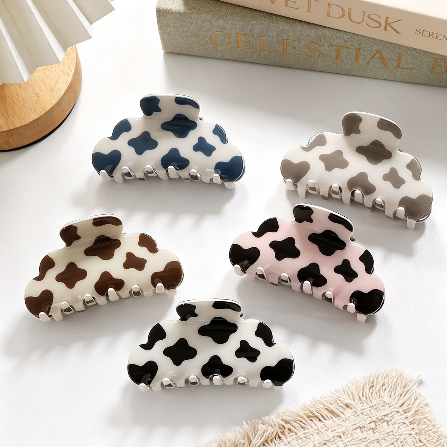 Simple Series Dagelijkse Gemengde Kleuren Dierenprint Pvc Haarklauwen Afbeelding2