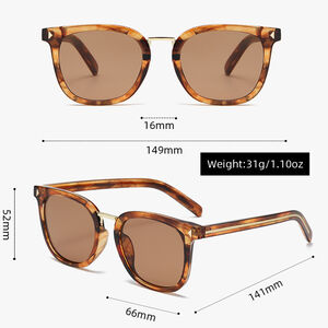 Simple Series Daily Solid Color Leopard Print Gradient Color Unisex Sunglasses h5 Picture4
