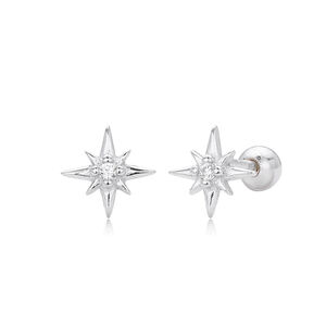 Boucles D'Oreilles Colorées Daily Star Pour Femmes, Plaquées Rhodium, En Argent Sterling 925, Collection Simple Series. h5 Image4