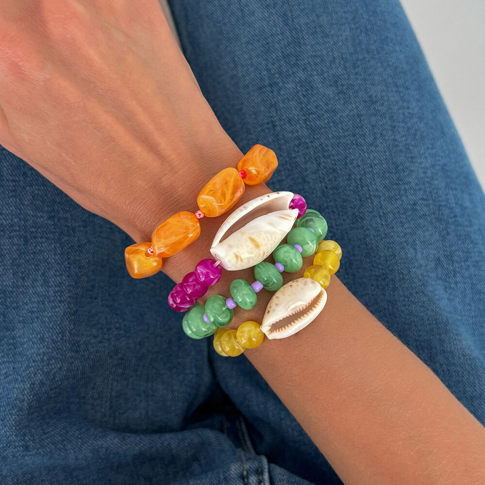 Harzperlen-Muschel-Armbandsets Für Damen Bild4