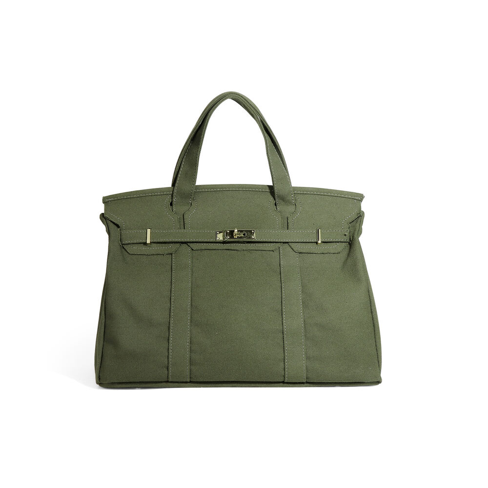 Casual Style Metal Hardware Solid Color Mixed Color Canvas Women's Square Handbags