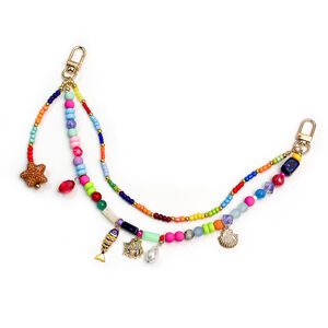 Luxurious Series Vacation Oceanic Style Beads Mixed Color Shell Fish Starfish Metal Bag Charms h5