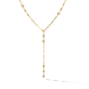 Collana Con Pendente Da Donna Simple Series Daily Circle In Acciaio Inossidabile Impermeabile Color Oro Con Zirconi h5 Immagine6