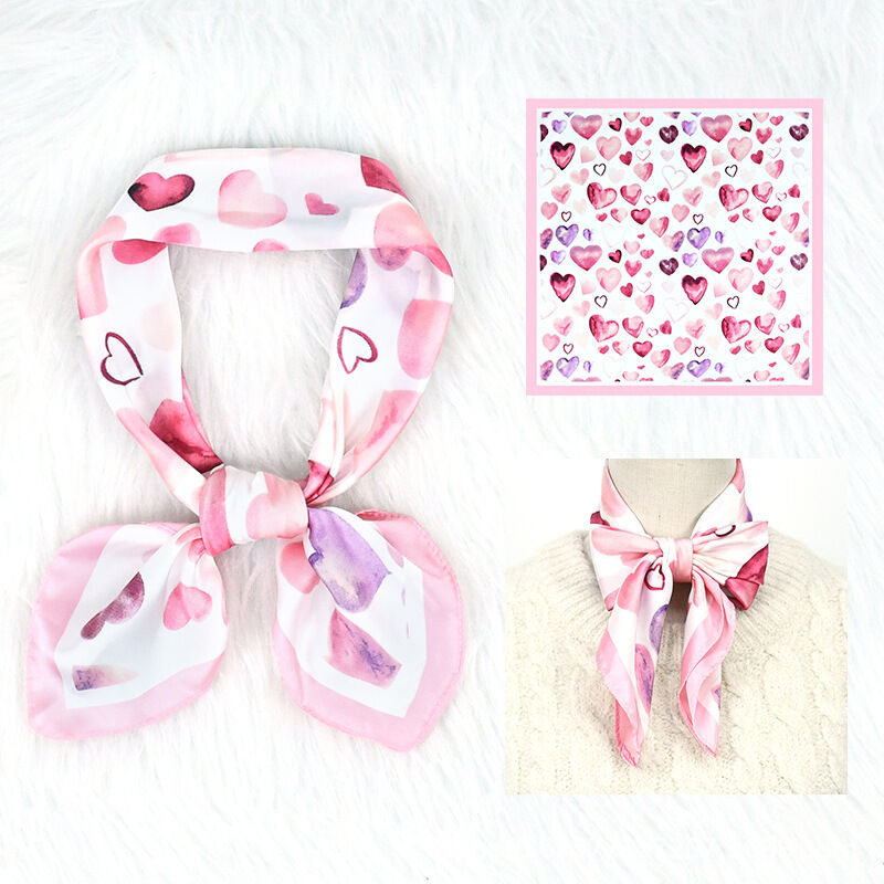Simple Series Sweet Heart Solid Color Gradient Color Imitation Silk Summer Scarves