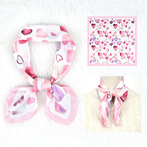 Simple Series Sweet Heart Solid Color Gradient Color Imitation Silk Summer Scarves h5