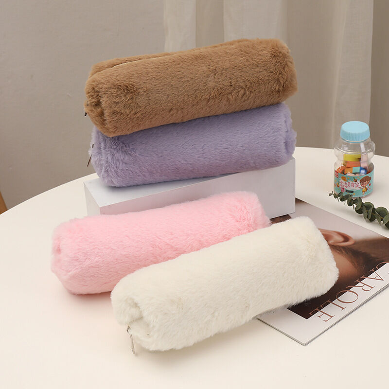 Simple Series Daily Imitation Fur Solid Color Pen Pouches