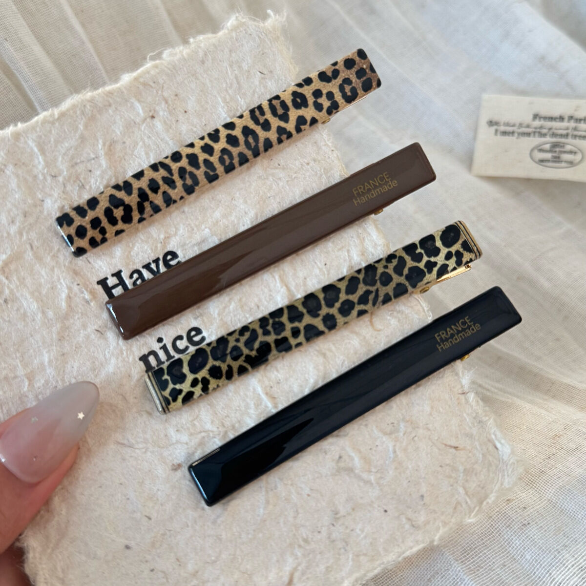Einfache Haarspangen Aus Kunststoff Mit Retro-Leopardenmuster Bild4