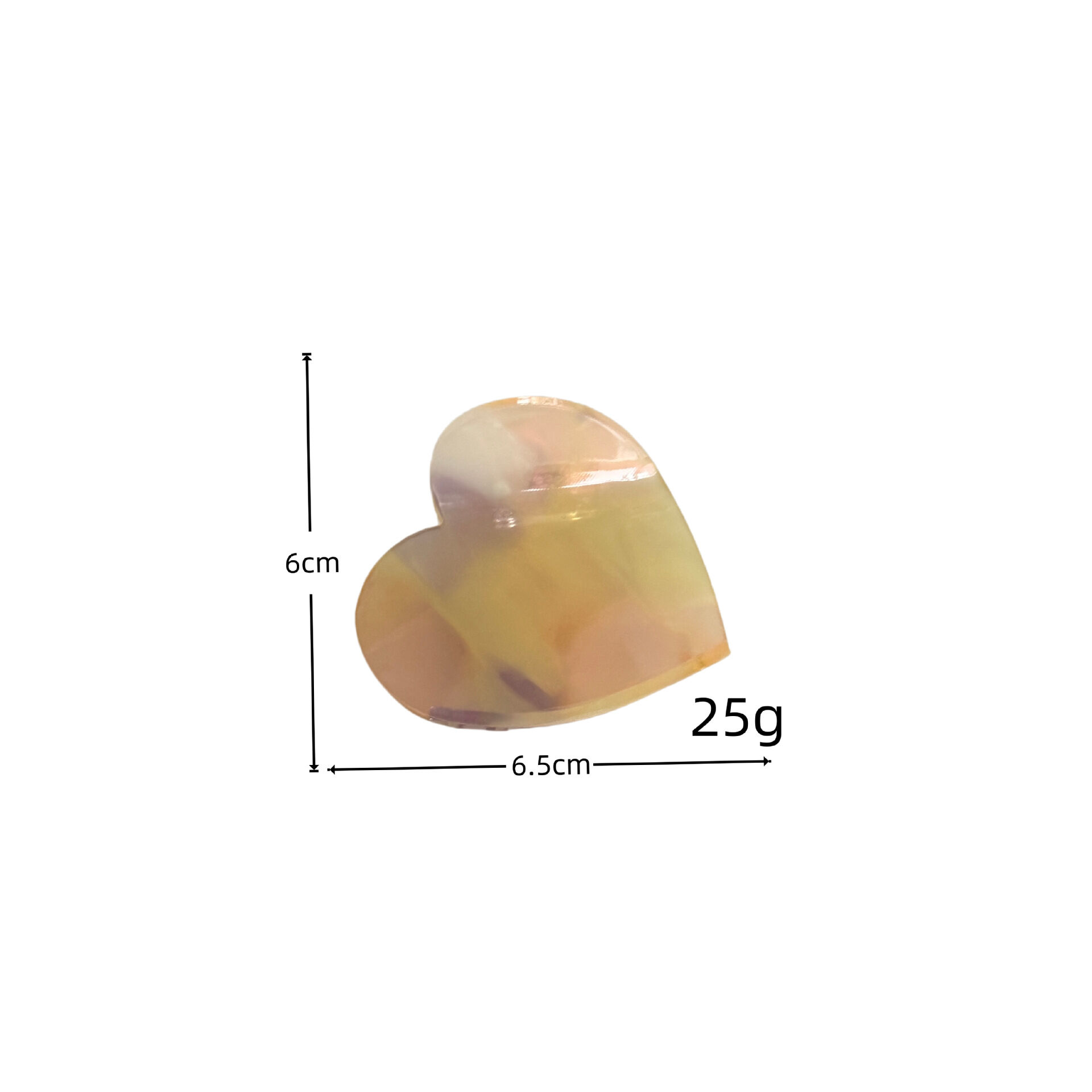 Simple Series Daily Heart Plaid Mixed Color Gradient Color Acetate Hair Claws h5 Picture4