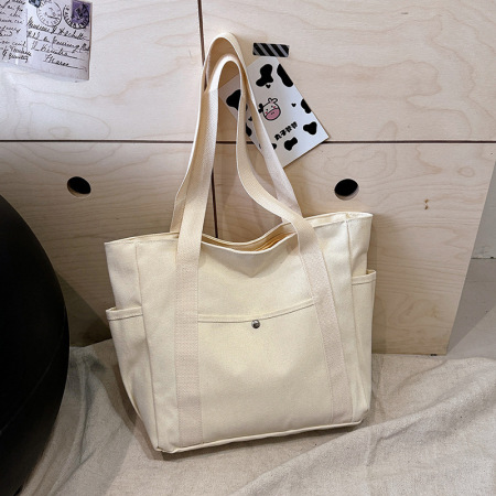 Bolsos de mano cuadrados de lona de color liso para mujer, estilo casual.