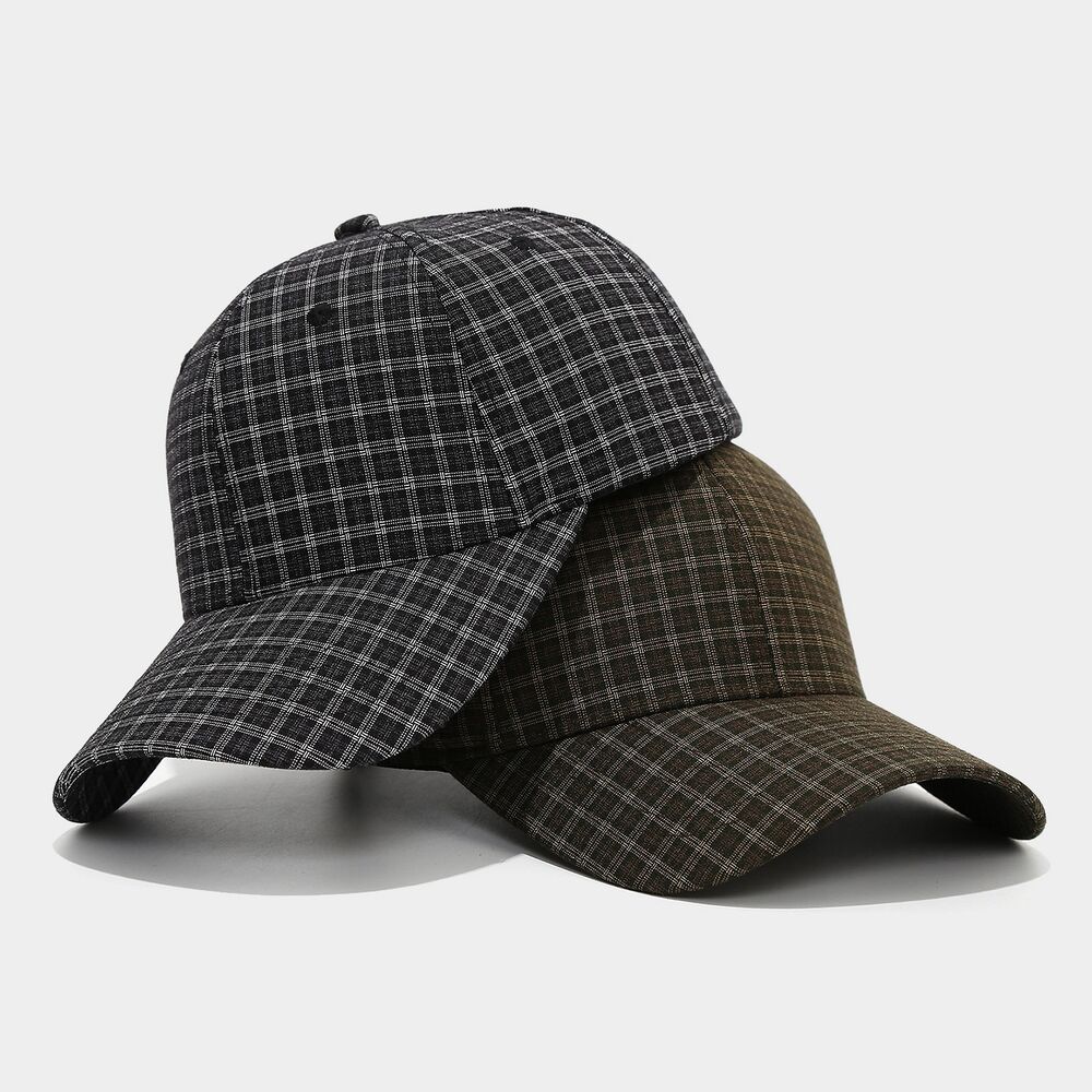 Simple Series Casual Solid Color Plaid Cotton Unisex Baseball Cap h5Picture3
