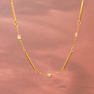 Simple Series Daily Chain Circle Stainless Steel Waterproof Gold Color Zircon Women's Chain Necklaces h5 Picture3