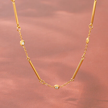 Simple Series Daily Chain Circle Stainless Steel Waterproof Gold Color Zircon Women's Chain Necklaces 2