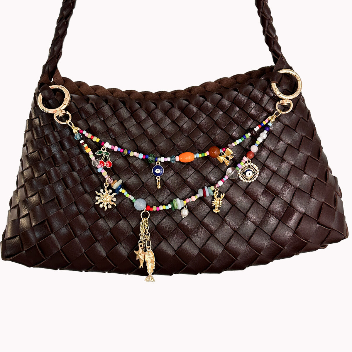 Luxurious Series Casual Devil's Eye Animal Sun Oceanic Style Mixed Color Cherry Shell Fish Starfish Resin Bag Charms