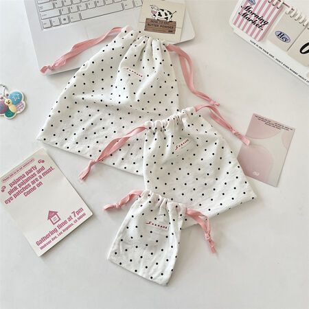 Simple Series Sweet Polka Dots Cotton Gift Wrapping Jewelry Bags 2