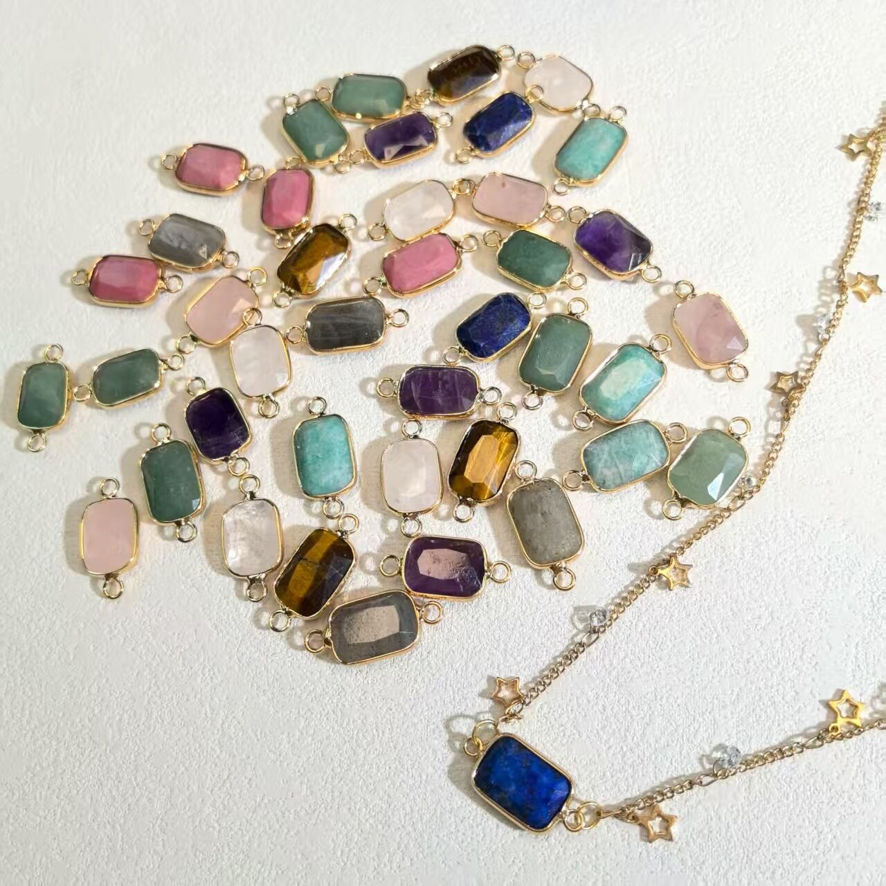 Rectangle Shape Natural Stones Women's Pendants 2