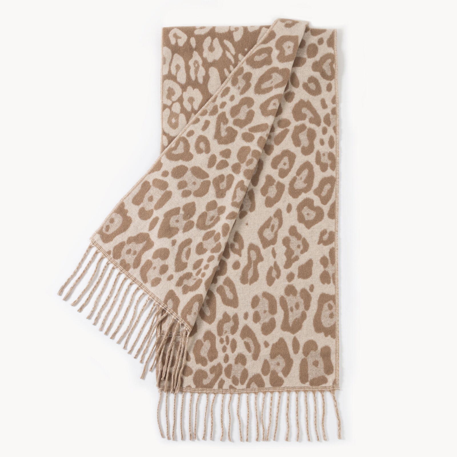 Simple Series Retro Leopard Print Tassel Winter Scarves