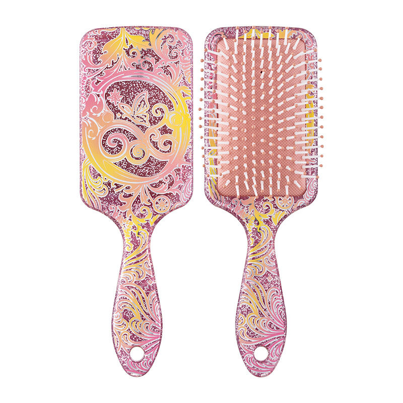 Peines De Plástico De La Serie Étnica Bohemian Flower Con Estampado Paisley En Color Liso Y Degradado.