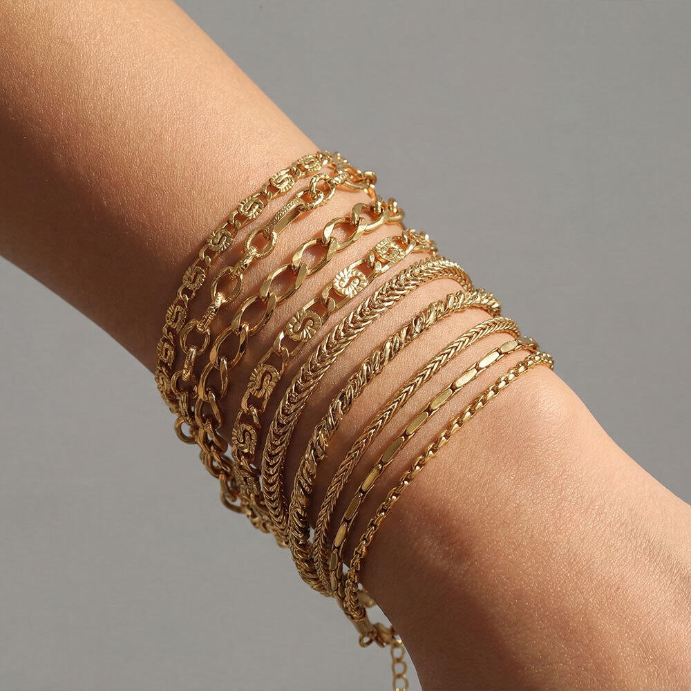 Eenvoudige Serie Dagelijkse Patchwork Ketting, Roestvrijstalen Waterdichte Damesarmbanden Afbeelding2