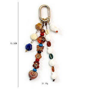Ethnic Series Natural Devil's Eye Oceanic Style Beads Mixed Color Shell Fish Geometric Shape Glaze Bag Charms h5