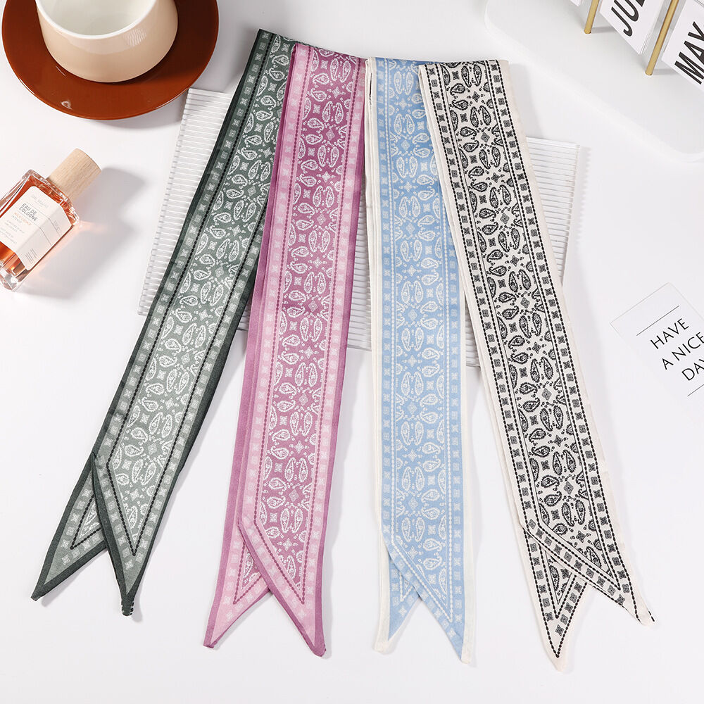 Simple Series Daily Solid Color Paisley Pattern Polyester Summer Scarves Picture2