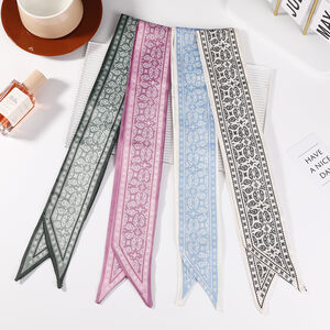 Simple Series Daily Solid Color Paisley Pattern Polyester Summer Scarves h5 Picture2