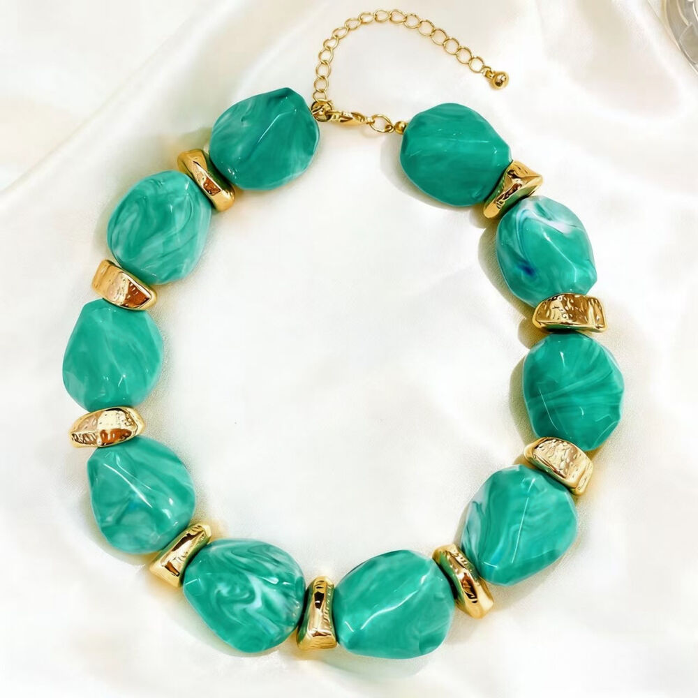 Retro Beads Acrylic Women's Beaded Necklaces