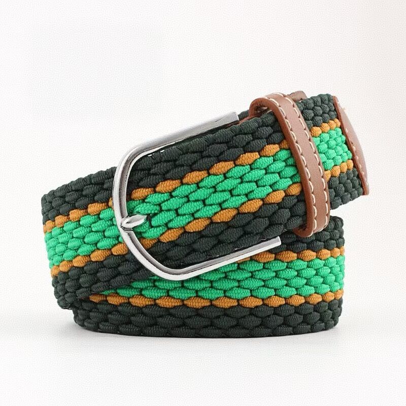 Simple Series Casual Stripe Mixed Color Woven Nylon Woven Belt h5 