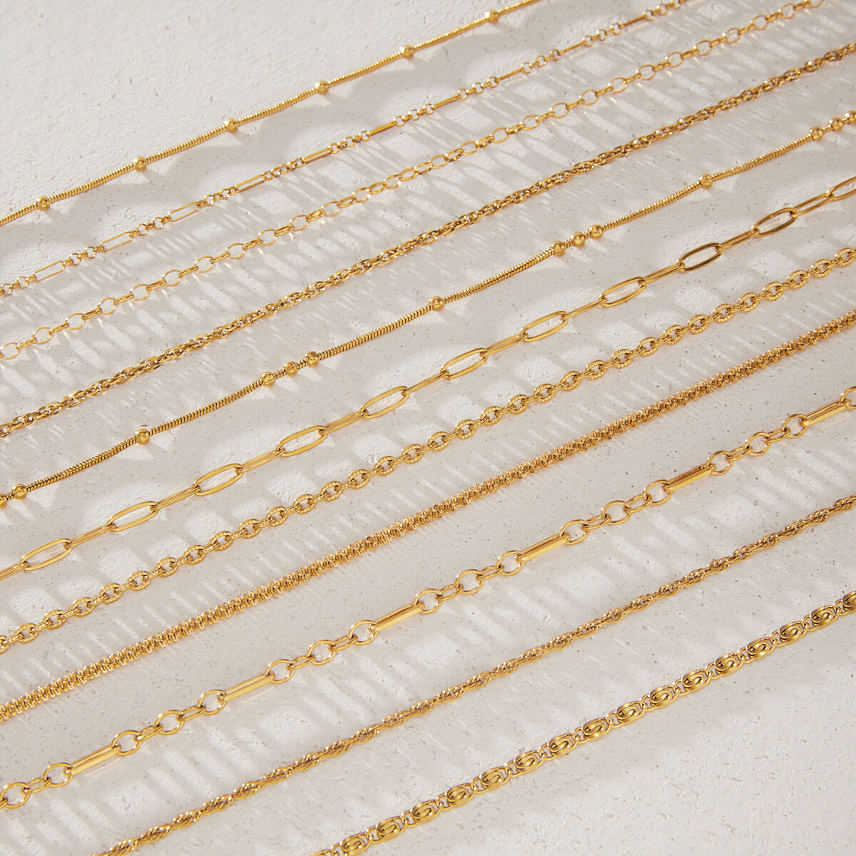Simple Series Diy Chain Stainless Steel Waterproof   Gold Color  Women's Chain Necklaces 2