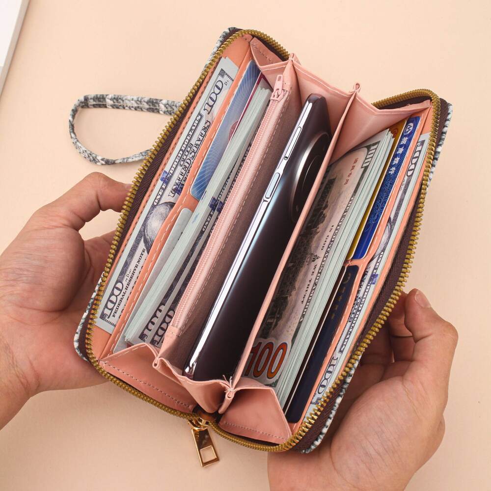 Vacation Style Woven Stripe Mixed Color Woven Premium Quality Pu Women's Square Bag Wallets & Card Holders h5Picture2