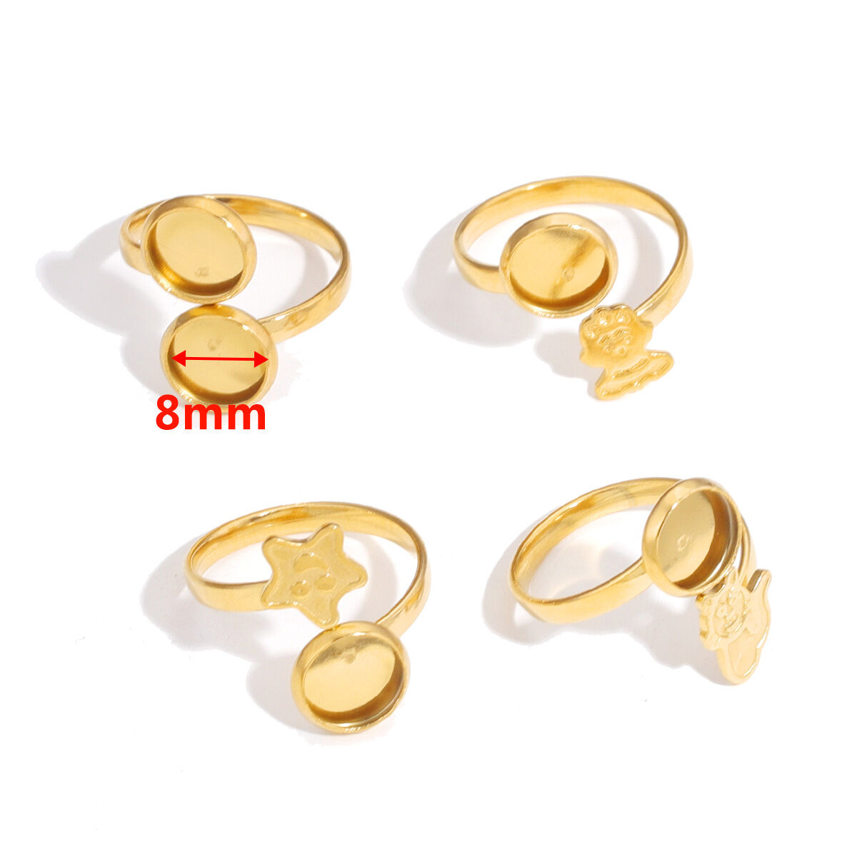 Cartoon Pattern Stainless Steel Waterproof Gold Color Jewelry Findings h5 Picture3