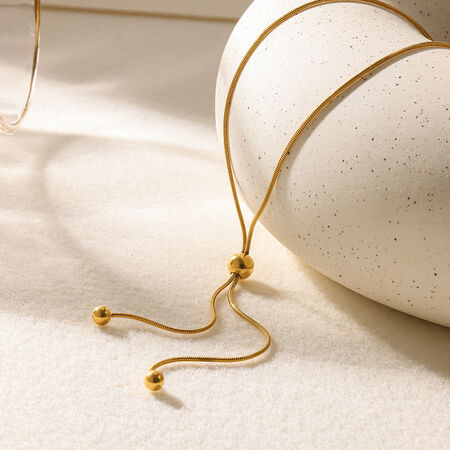 Simple Series Daily Geometric Shape Stainless Steel Waterproof Gold Color Unisex Pendant Necklaces