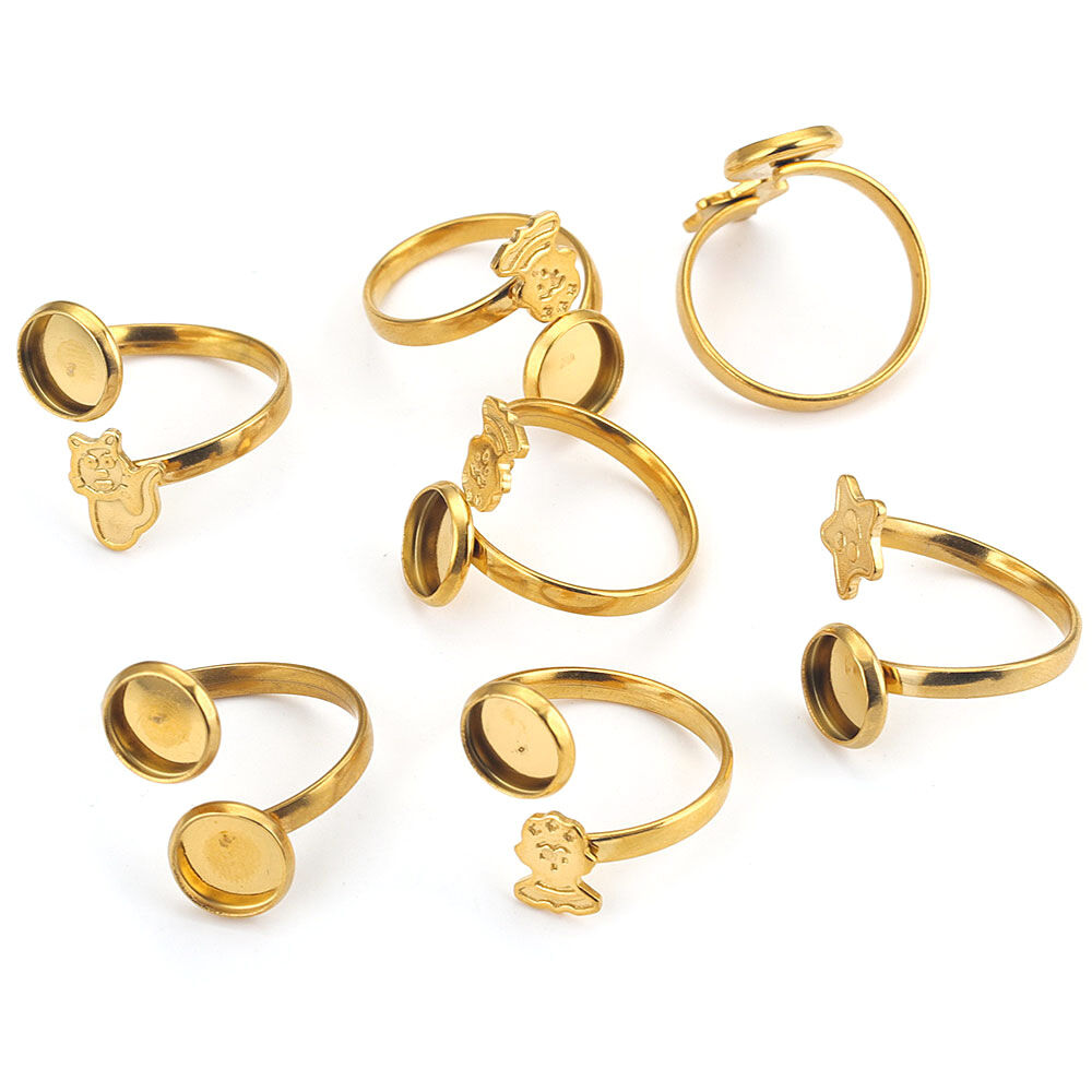 Cartoon Pattern Stainless Steel Waterproof Gold Color Jewelry Findings