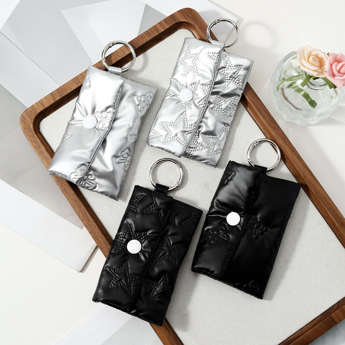 Simple Series Daily Bow Knot Solid Color Star Leather Bag Charms 2